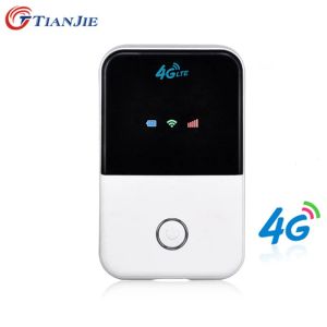 Routers Tianjie 4G Router WiFi Mini Mini 3G LTE RECHARGable Battery Wireless Pocket Pocket Mobile Hotspot Car WiFi avec fente de carte SIM