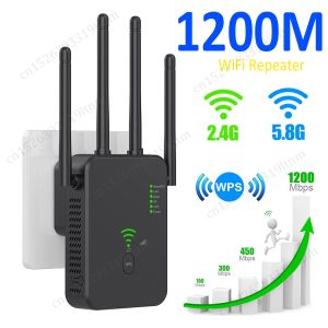 Routeurs U10 2.4G 5G Répéteur WiFi sans fil 1200 Mbps Amplificateur WiFi Signal Booster WiFi Extender Network Router avec 4 antennes UK / US / EU