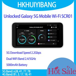 Routeurs déverrouillés Galaxy 5G Mobile WiFi SCR01 SIM Card WiFi Router 5G 4G WiFi Pocket Mifi Hotspot Dual Band Wireless LTE Modem
