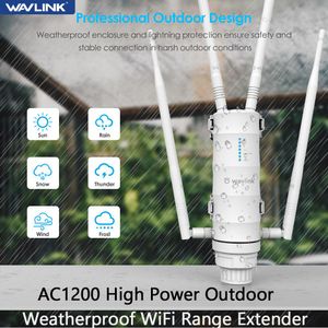 Routers Wavlink AC1200 High Power Outdoor Methropter WiFi Range Extender / AP / Mesh Agent Dual Dand 2.4g 5.8GHz Wiless WiFi Router Poe