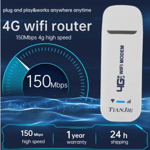 Routers Router 4G sans fil 150 Mbps LTE Modem WiFi Cat4 Stick Router Dongle Dongle Dongle Car Router Déverrouillé avec fente de carte SIM
