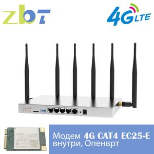 Routers ZBT WG3526 4G LTE ROUTER WIFI CAT4 EC25E Modem à l'intérieur du point d'accès à carte SIM Double bande avec 16 Mo 512 Mo GSM 4 * Gigabit LAN