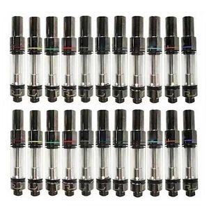 Chariots en verre Roved Atomiseur 0,8 ml 1,0 ml Cartouches de stylo vape en céramique Bobine vide Atomiseurs de réservoir 510 Fil épais Huile Dab Vaporisateurs de cire 11 couleurs