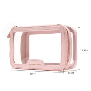 Rownyeon, plástico transparente, Pvc, maquillaje, cosmético, producto para el cuidado de la piel, estuche, bolsa de maquillaje con cremallera