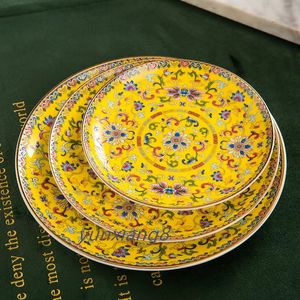 Royal Luxury Dining Plate Bowl and Chopstick Designer Palace Style Céramique Table Varelle Plaque à manger Assiette Plaque de soupe Bow