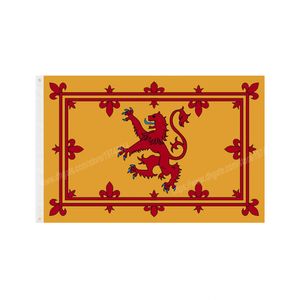 Banderas del león escocés real Bandera de Escocia para decoración 90 x 150 cm 3 * 5 pies Banner personalizado Agujeros de metal Ojales para interiores y exteriores se pueden personalizar