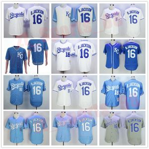 Royals Retro Hombres Mujeres niños jóvenes Béisbol 16 Bo Jackson Jersey 1974 1980 1985 1987 Vintage Retire Pullover Flexbase Cool Base cosido