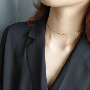 RUIYI Plata de Ley 925 auténtica para mujer, diseño de nariz de cerdo a la moda, gargantillas chapadas en oro de 18 quilates, collar corto brillante minimalista genial para chicas Q0531