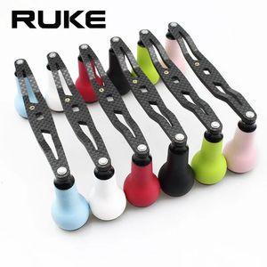 RUKE – poignée de moulinet de pêche en carbone de 130MM, bouton en matériau TPE pour moulinet Baitcasting, taille de trou 8x57x4mm, accessoire 240104