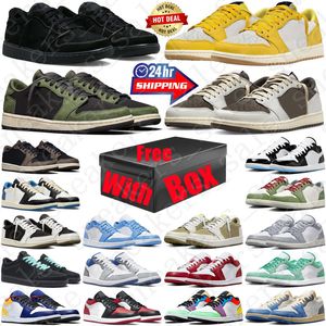 With Box Olive 1 1s basketball shoes for men women Black Phantom Reverse Mocha mens womens trainers sports sneakers runners shoe