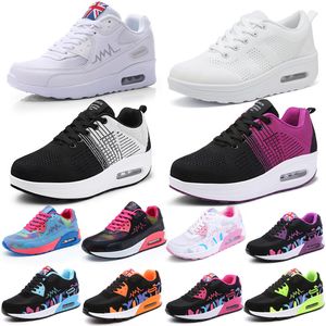 Zapatillas de correr para mujer, zapatillas deportivas ligeras, triples, negras, rosas y moradas, cómodas zapatillas de deporte con cordones para caminar y gimnasio