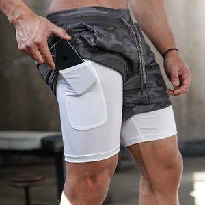 Running Shorts 2021 Men 2 In 1 Double-deck Quick Dry Gym Sport Fitness Jogging Workout Sports Short Pants