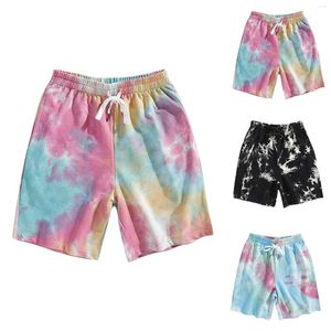 Running Shorts Mens Summer Gradient Tie Dye Sports Casual Beach Couple Pantalon Board L Lattice