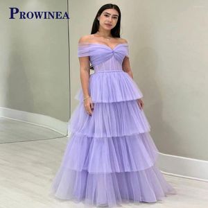 Robes De piste Prowinea élégant chérie robe De célébrité pour les femmes Tulle longueur de plancher en couches hors de l'épaule robes De Festa