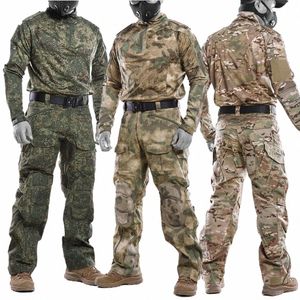 Costume de camouflage russe Ensembles tactiques pour hommes Chemises de combat G4 à séchage rapide en plein air Pantalons imperméables Uniformes d'entraînement Poches S2OK #