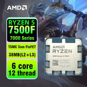 Procesador CPU Ryzen 5 7500F R5 7500F 3.7GHz 6-Core 12-Thread 5NM L3=32M 100-000000597 Socket AM5 Sellado y sin ventilador 240304