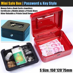 S 15x12cm Mini caja segura Hidden Secret Safe Key Lock Money Moned Bank Joyería Diario Private Diario Contraseña de contraseña 240401