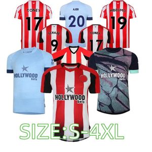 S4XL 23 24 Brentfords FC Home Away Soccer Jerseys 2023 2024 Adult Toney Mbeumo Henry Second Football Shirts Kits Kids Kit