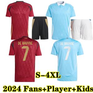 S-4XL 2024 Maillots de football BELGIQUE DE BRUYNE R. LUKAKU E. HAZARD 24 25 MERTENS BATSHUAYI TIELEMANS T.HAZARD Fans Player Chemise de football Uniforme Hommes Enfants Kits