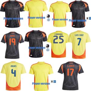 24/25 Camisetas de fútbol de la versión del jugador de Colombia Fútbol clásico de Colombia Camisetas de fútbol negras azules Uniforme del equipo nacional Camiseta de fútbol de Copa América CUEVAS