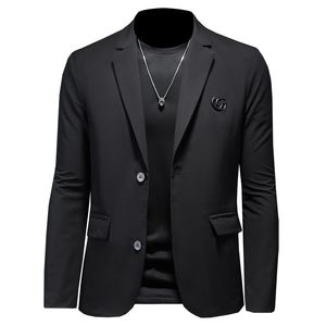S-5XL printemps et automne nouveau costume décontracté d'affaires mince pour hommes version coréenne anti-rides sans fer 2023 plus la taille veste pur coton