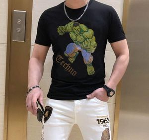 S-6XL Anime T-shirt hommes nouveau graphique strass haute qualité mode d'été perceuse chaude T-Shirts streetwear vêtements pour hommes