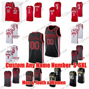 S-6XL Ohio State Buckeyes College Bronny James Maillots de basket-ball Chapeau Jamari Wheeler Kyle Young Wesson E.j. Liddell Zed Key Russell Branham Etzler Hommes Jeunes Femmes