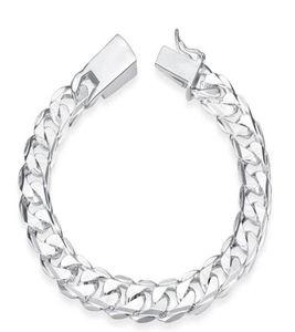 S 925 STERLING Silver Men 11 Figaro Chain de 10 mm Braceletas Disfraz de moda Joyas enteras para mascombos9899252