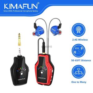 s KIMAFUN 2.4G Système IEM sans fil In-Ear Audio Monitor Écouteur pour scène Performance Band Rehearsal Guitar Amplifier Bass Amp L230619