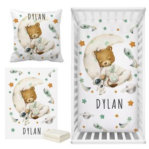 s LVYZIHO Space Lion dormant sur la lune Nom personnalisé Sleeping Lion Baby Shower Gift 230309