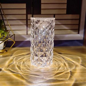 s Nordic Crystal Rechargeable Table LED Bar Touch Dimmable Golden Desk Salon Chambre Hôtel Lampe De Chevet AA230421
