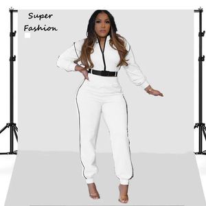 S-XL hiver femmes 2 deux pièces ensembles blanc à manches longues mince Sexy Club pantalon costumes Sport tendance tenues en gros goutte 240320