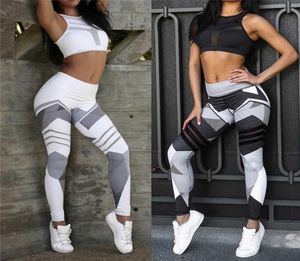 S-XXXL Ps taille femmes géométrique Push Up serré Fitness Leggings pantalons de Yoga 2020 vêtements de sport maille Patchwork vêtements de sport athlétique8066474