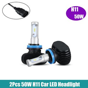 S1 Auto Led H11 Headlight H7 9005 HB3 9006 HB4 H4 Led Car Bulb 6500K CSP Chips 50W 8000lm Fanless Fog Lamp All-in-one