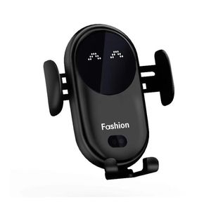 S11 Cargador inalámbrico Soporte para teléfono para automóvil Inducción inteligente para IPhone Pro 11 Soporte S10 10W Carga rápida Sensor de nota para Samsung con caja al por menor