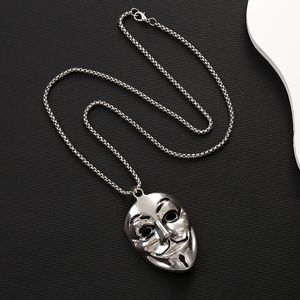 S3854 joyería de moda hombres payaso cara sonriente máscara suéter collar Punk Hip Hop collares