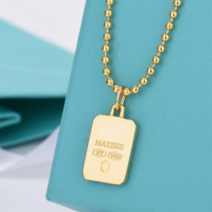 S925 Silver Long Beads Chain Shield Designer Pendant Collier pour femmes 18k Gold Luxury Brand élégant Colliers de pull bijou