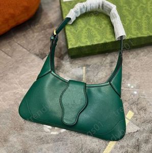 Saddle Hobo Bag bolso de diseñador de hombro bolso de mano verde Correas ajustables bolsos de cuero suave Underarm Crescent Shopping Monedero con cremallera Bolsos de cuero genuino sac