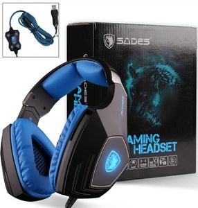 Sades A60 USB Virtual 71 Casque de jeu Casque filaire Casque de vibrations basses profondes Casque avec microphone pour Gamer6838819