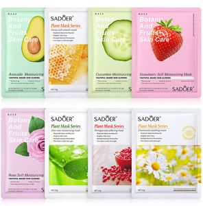 SADOER Natural Fruit Plant Facial Mask Moisturizing Oil Control Cucumber Pomegranate Aloe Sheet Face Mask