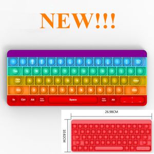 ¡¡¡Asombroso!!! Fidget Toys Reliver Stress Party Regalos Forma de teclado con letras Rainbow Push It Bubble Antistress Sensory Toy Office Squeeze Board Game En stock