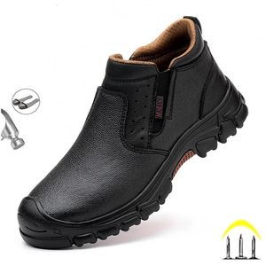 Safety Shoes Genuine Leather Cow Suede Safety Work Shoes For Men Composite Head Anti Nail Anti Static Welding Shoes Indestructible Boots 231007