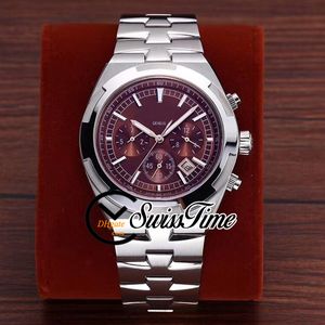 Vente Nouveau outre-mer 5500 V/110A cadran rouge vin A2813 montre automatique pour hommes Bracelet en acier SS STVC (pas de chronographe) montres STVC SwissTime 7Style