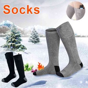 Vente Chaussettes chaudes de chauffage électrique rechargeables température réglable batterie au Lithium chaussettes de Sport infrarouge pour chauffe-pieds unisexe Y1222