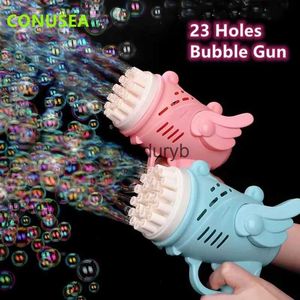 Sable Player Water Fun Baby Bath Toys Kids Rocket Bubble Gun Blower 29/23 Trou Candy Soon Soap Toy H240411