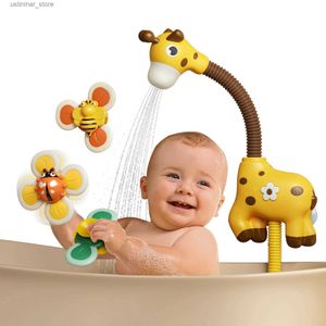 Sable Player Water Fun Baby Bath Toys With Shower Head Cute Girafe Water Spray Spray Douche Summer Bathtub Toy pour les tout-petits Kids L416