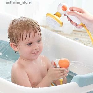 Sable Player Eau Fun Baby Bath Toys Yellow Duck Shower Toys Electric Rotating Water Sprayler Sprinkler Toys Baby Robinet Bathing Water Spray Shower Head L416