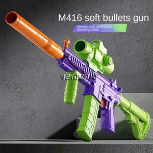 Sand Play Water Fun Gravity-assembled Carrot Gun M416 Toy Gun Continuous-fire Shell-ejectable Children's Soft Bullet Gun Fake Gunvaiduryb