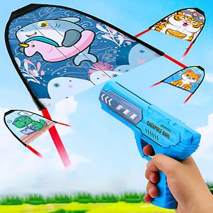 Jeu de sable Water Fun Kids Kite er Catapult Gun Glider Hand Throw Outdoor Garden Shooting Game Sports Toys for Children Boys Gifts 230713