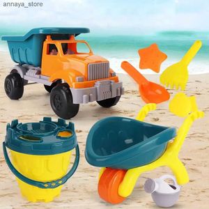 Sand Play Water Fun Parent-Children Interactive Outdoor Game Jueces Beach Castle Bucket Rake Mold Trolley Toys Setl2403